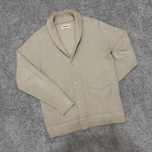 Taylor Stitch Crawford Sweater Knit Cardigan Beige Natural Shawl Neck Mens 40